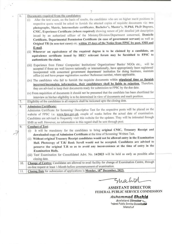 FPSC Anti Narcotics Force ANF Jobs 2023 for Inspector page 3