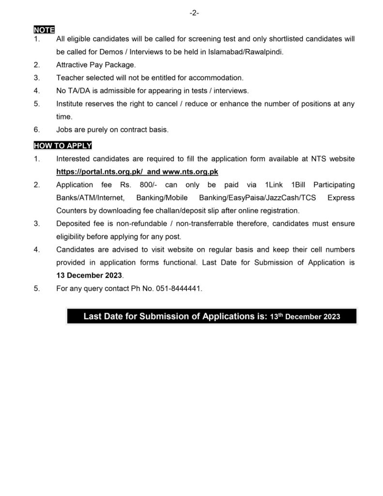 Margala Educational Institute Teaching Jobs 2023 in Islamabad page 2